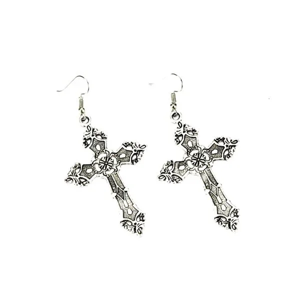Gothic Cross Earrings - Picture 3 of 4
